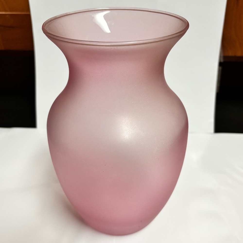 Pink Frosted Glass Vase